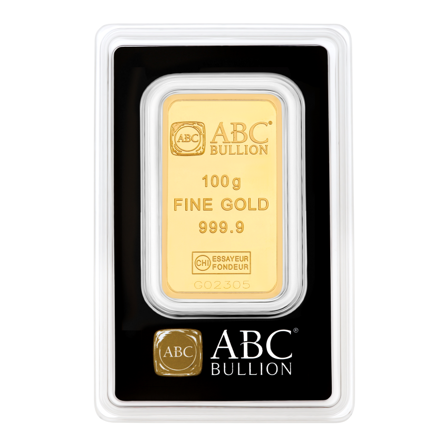 100g Gold ABC Bullion Minted Bar