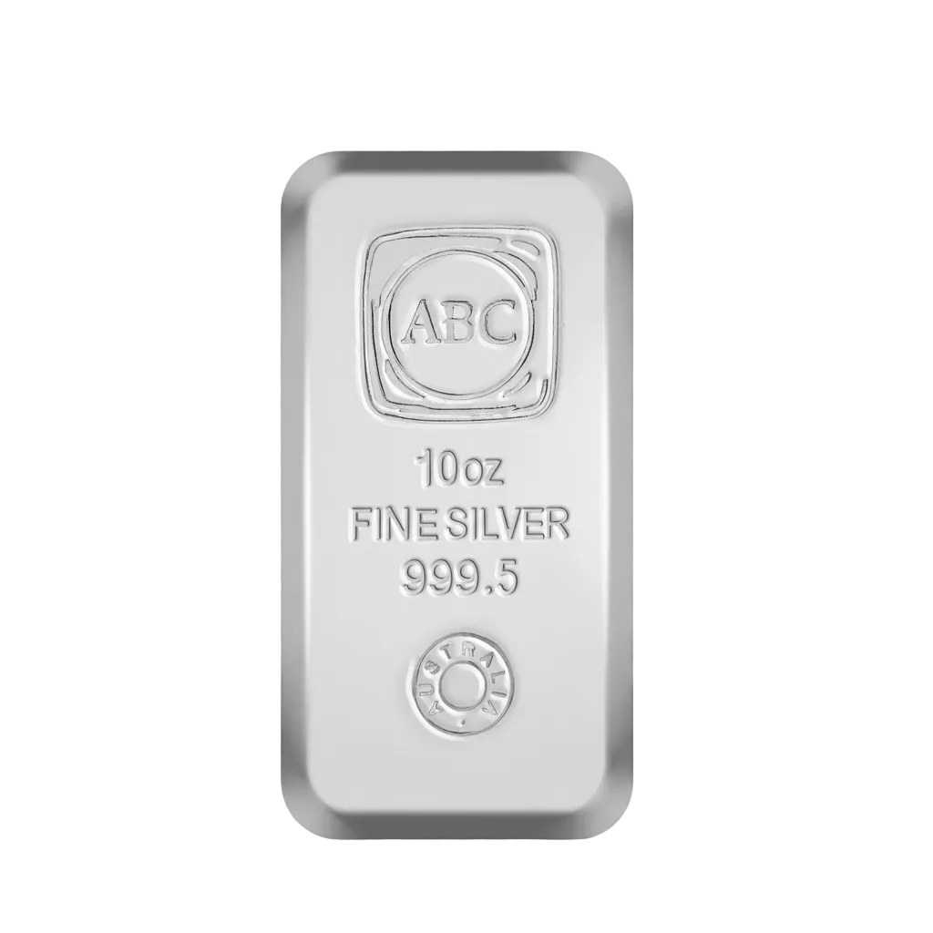 10oz Silver ABC Bullion Cast Bar